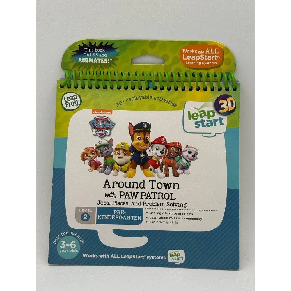 LeapFrog LeapStart 3D Paw Patrol Around Town Activity Book Level 2 Pre-K 3-6y